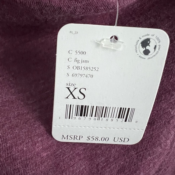 🌻🆕FREE PEOPLE Kimmi Long Sleeve Top Fig Jam color - Picture 8 of 9